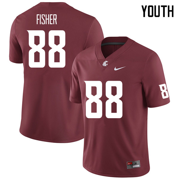 Youth #88 Rodrick Fisher Washington State Cougars College Football Jerseys Sale-Crimson